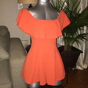 Revamped off the shoulder romper